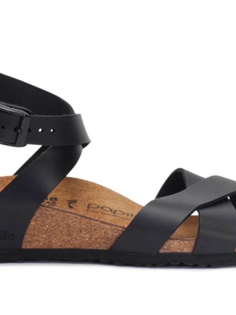 Birkenstock Papillio Black Leather Crisscross Wrap Sandals